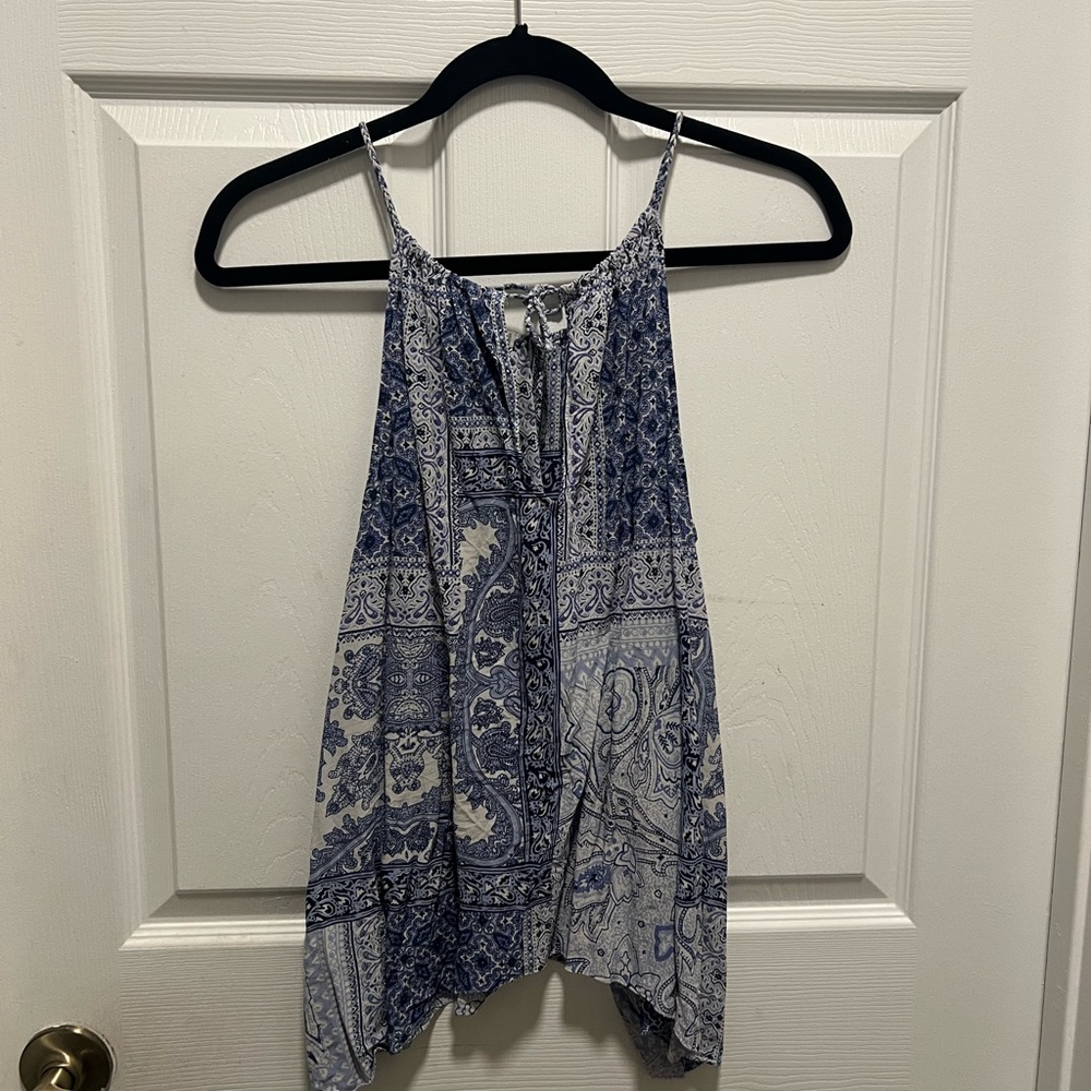 Joie Blue Asymmetrical Camisole Tank Top